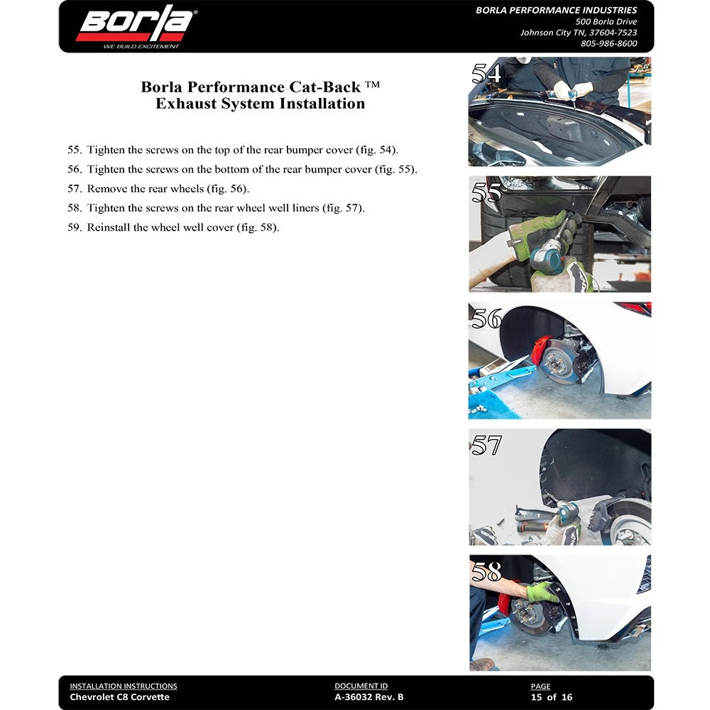 Borla 2020 Chevrolet Corvette C8 6.2 ATAK 3in Exhaust System Dual Round Rolled A/C Black Chrome Tips