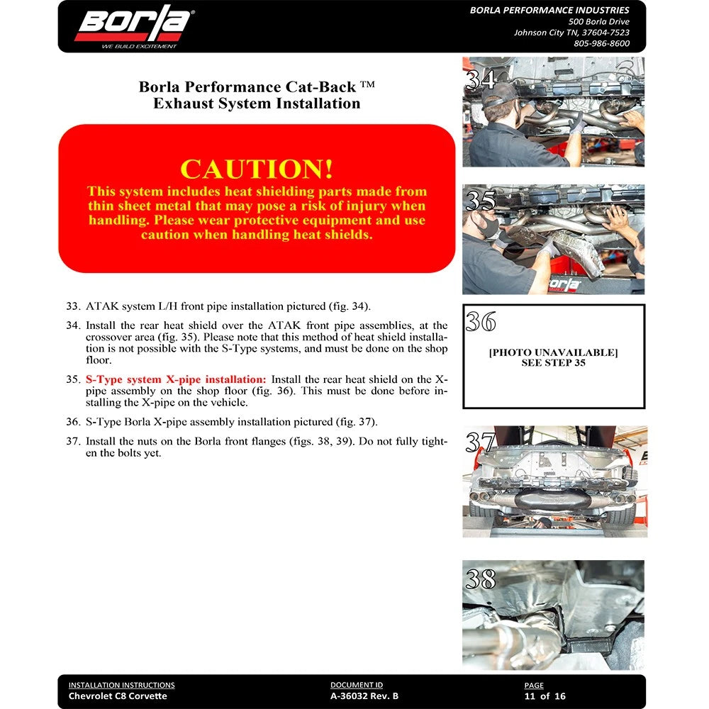 Borla 2020 Chevrolet Corvette C8 6.2 ATAK 3in Exhaust System Dual Round Rolled A/C Black Chrome Tips