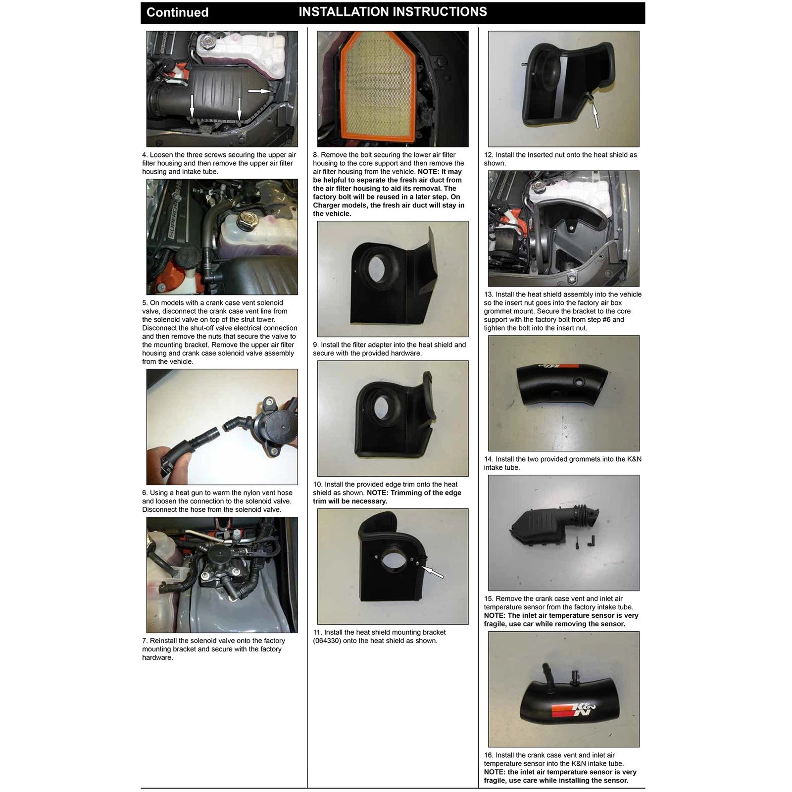 K&N 17-23 Dodge Charger/Challenger Hellcat SC 6.2L V8 DRYFLOW Performance Air Intake System