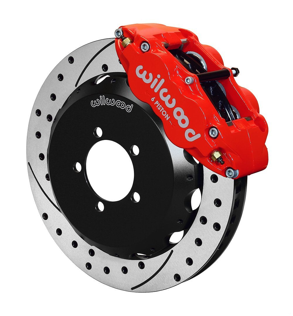 Wilwood Narrow Superlite 6R Front Hat Kit 12.88in Drill Red 2012-Up Toyota / Scion FRS w/ Lines