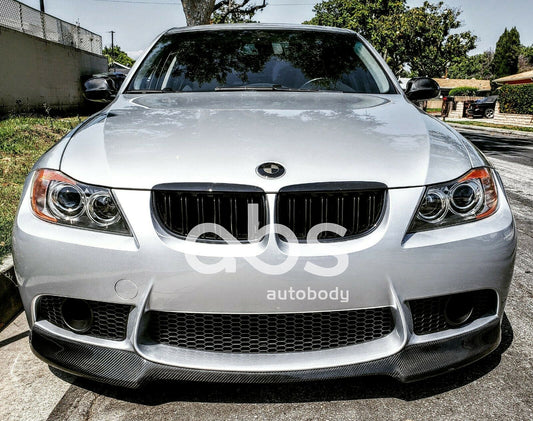 E9X M3 REP FRONT BUMPER V STYLE CARBON FIBER LIP